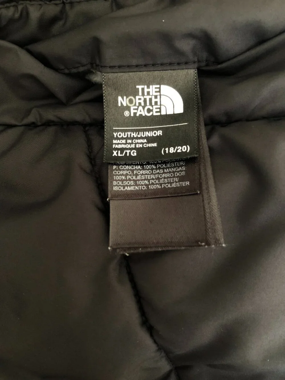The North Face Reversible Girls Puffer Jacket Black Youth Junior Size XL